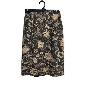 Coldwater Creek Womens Floral Elastic Waist Corduroy Skirt 6P Versatile